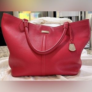 Cole Haan red leather tote